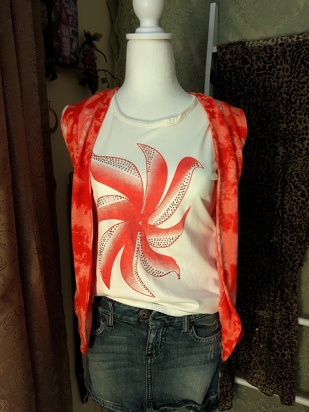 Graphic Top W Glittery Blouse Y2K
